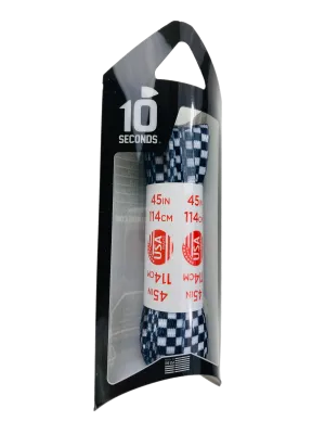 10 Seconds ® Athletic Printed Laces | Black/White Checkerboard