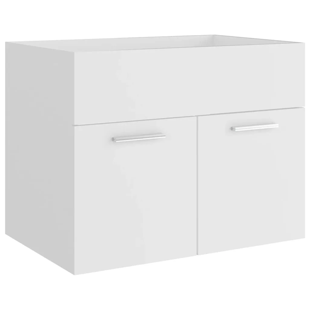 2 Piece Bathroom Furniture Set White Chipboard