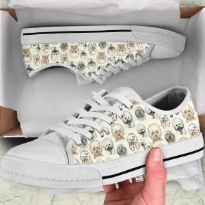 Bichon Frise Low Top Shoes - Low Top Sneaker, Dog Printed Shoes, Canvas Shoes For Men, Women