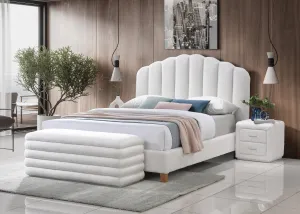 CozyElegance Teddy Bear White Collection Platform Bed