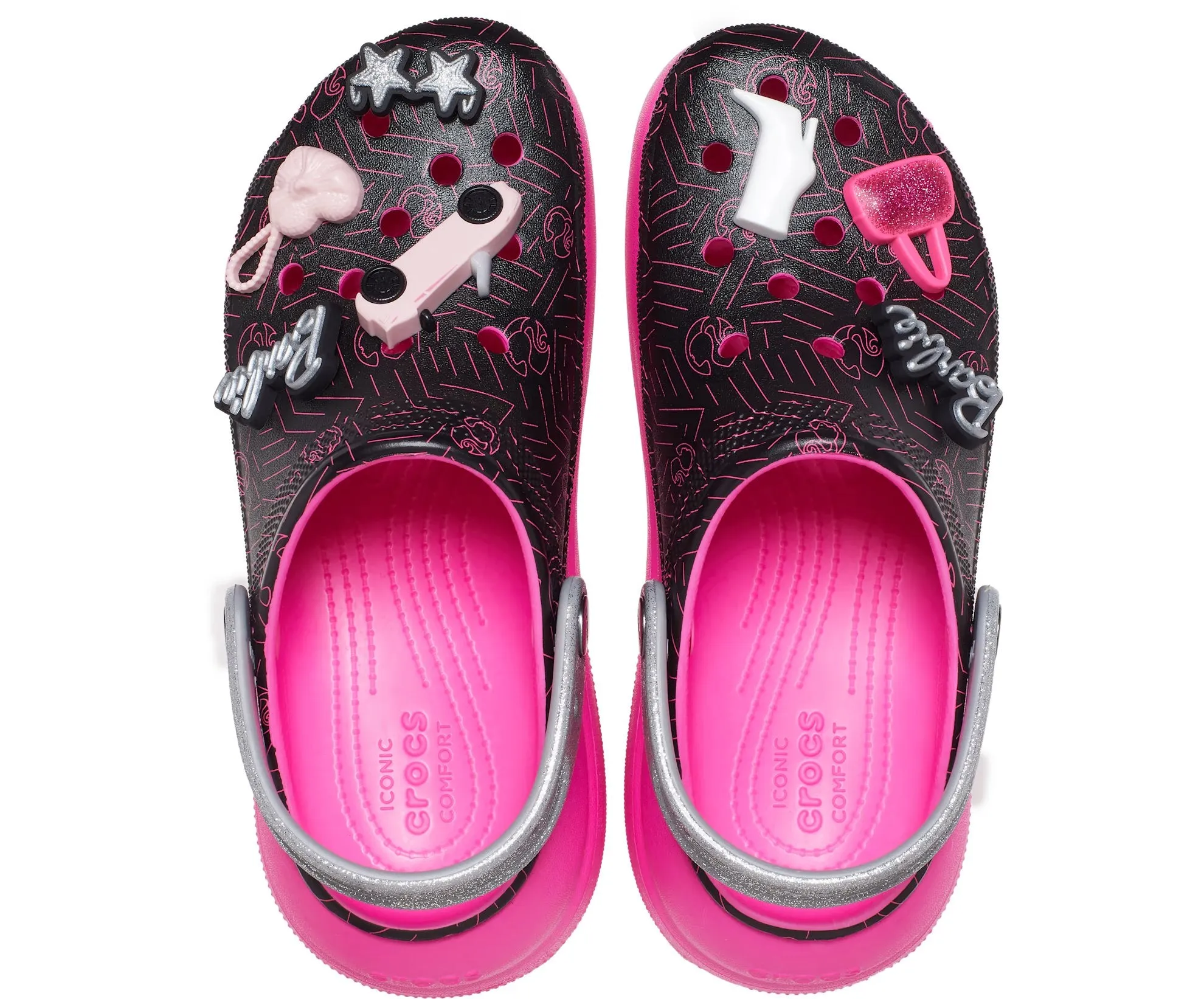 Crocs Barbie Crush Clogs, Black/Pink