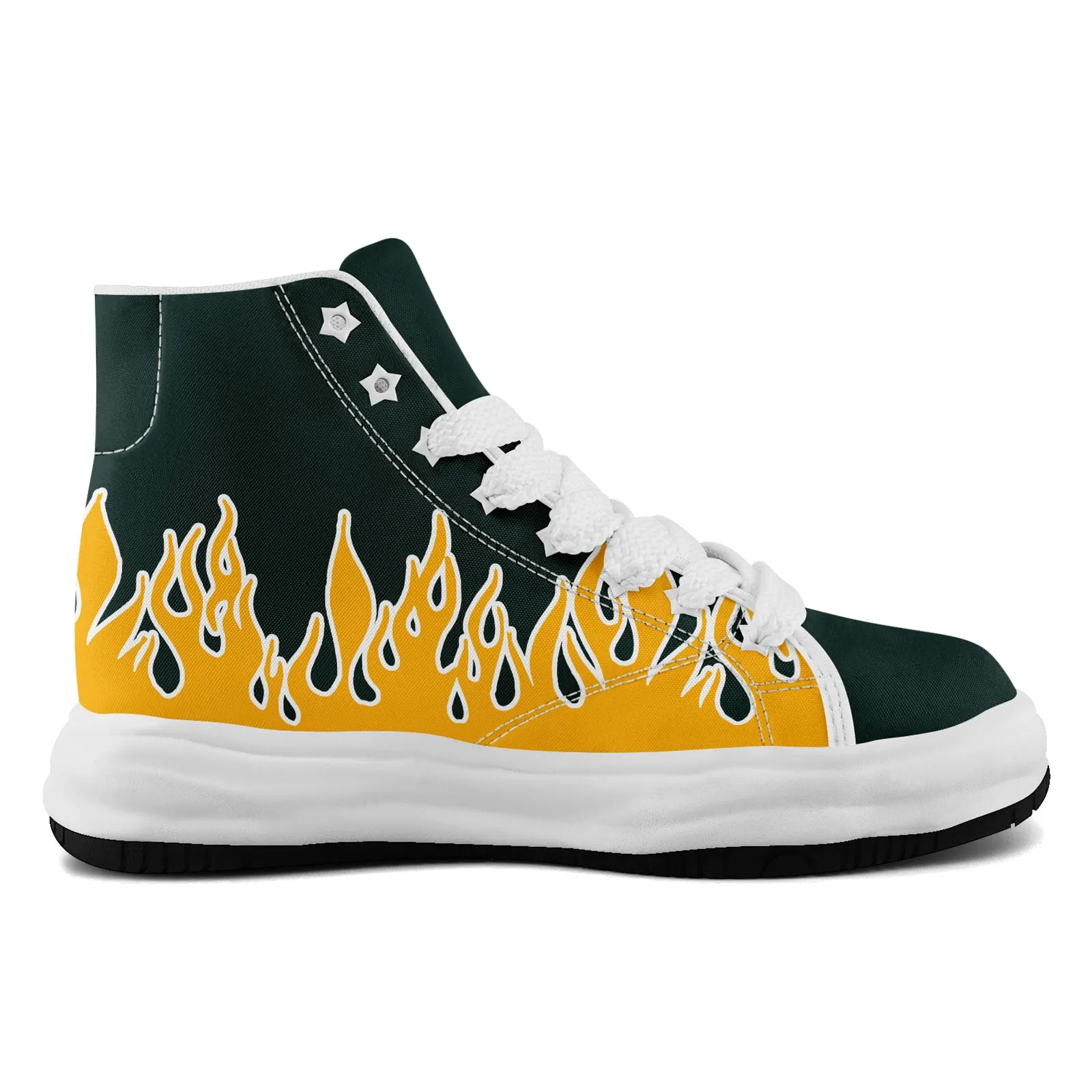 Custom Green Yellow Green Bay Firesoul Shoes Personalized Sneaker FN039-D020272-13