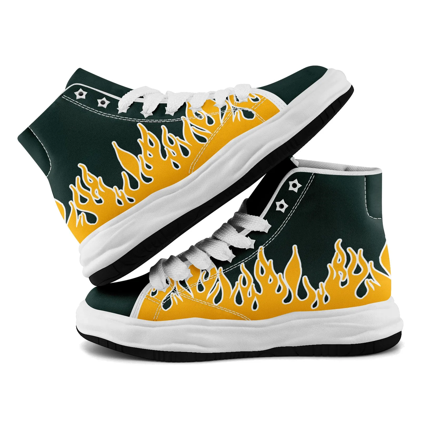 Custom Green Yellow Green Bay Firesoul Shoes Personalized Sneaker FN039-D020272-13