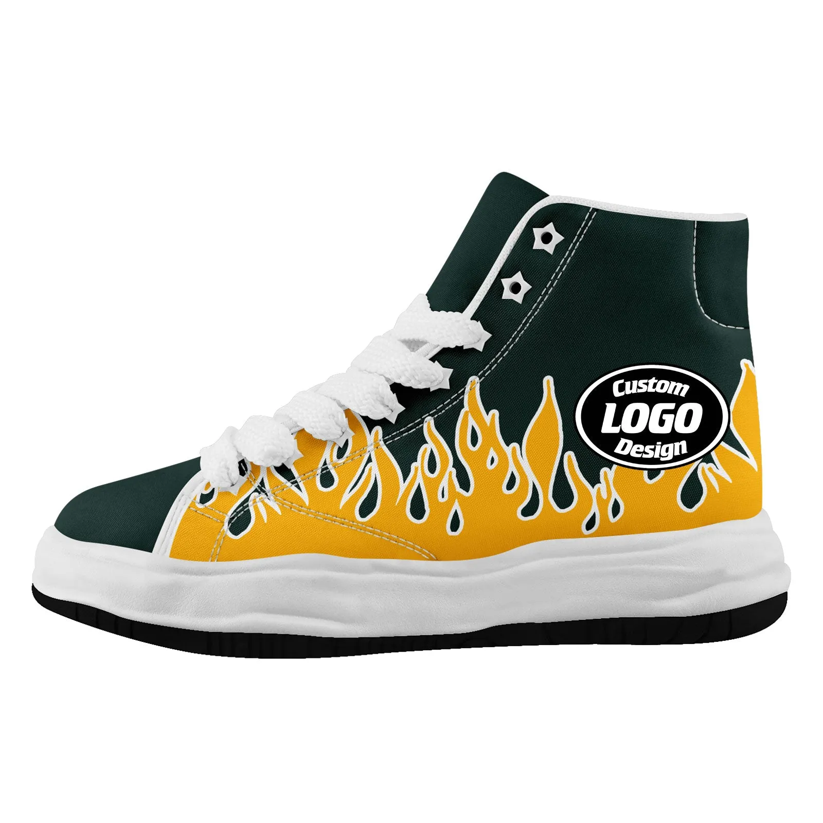 Custom Green Yellow Green Bay Firesoul Shoes Personalized Sneaker FN039-D020272-13