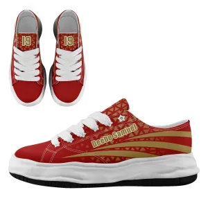 Custom Yellow Red California Shoes Personalized Sneaker FN038-D023003-25