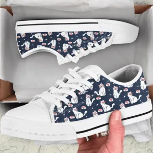 Cute Cat Low Top Shoes - Adorable And Stylish Footwear For Cat Lovers, Cat Canvas Shoes