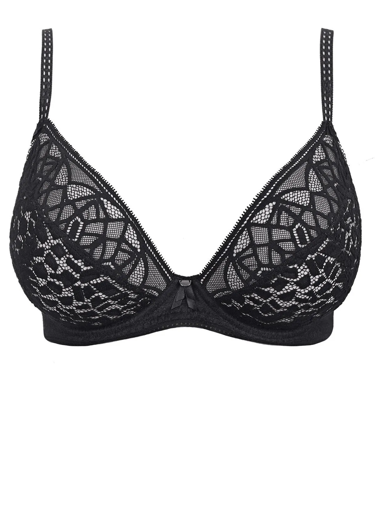 Freya Soiree Lace Padded Plunge Bra In Black