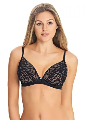 Freya Soiree Lace Padded Plunge Bra In Black