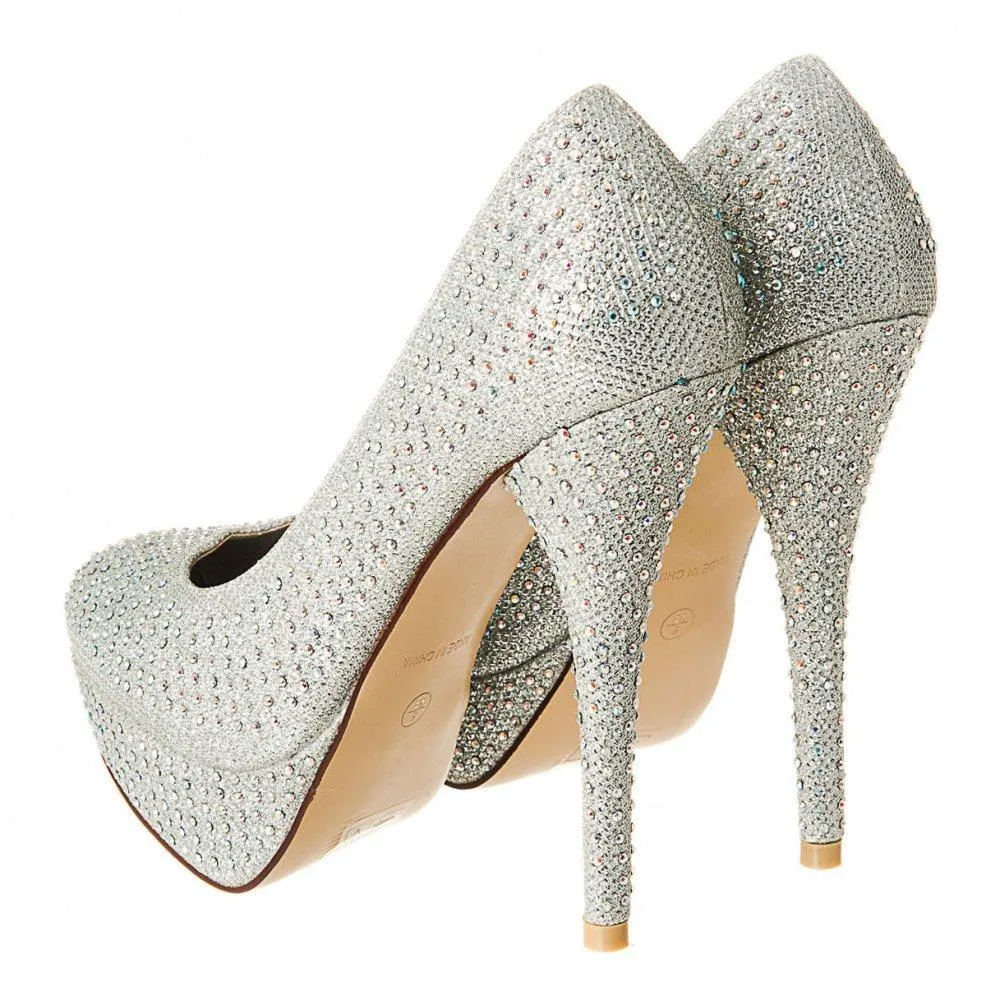 Jenika Round Toe High Heel Concealed Platform Court Shoe