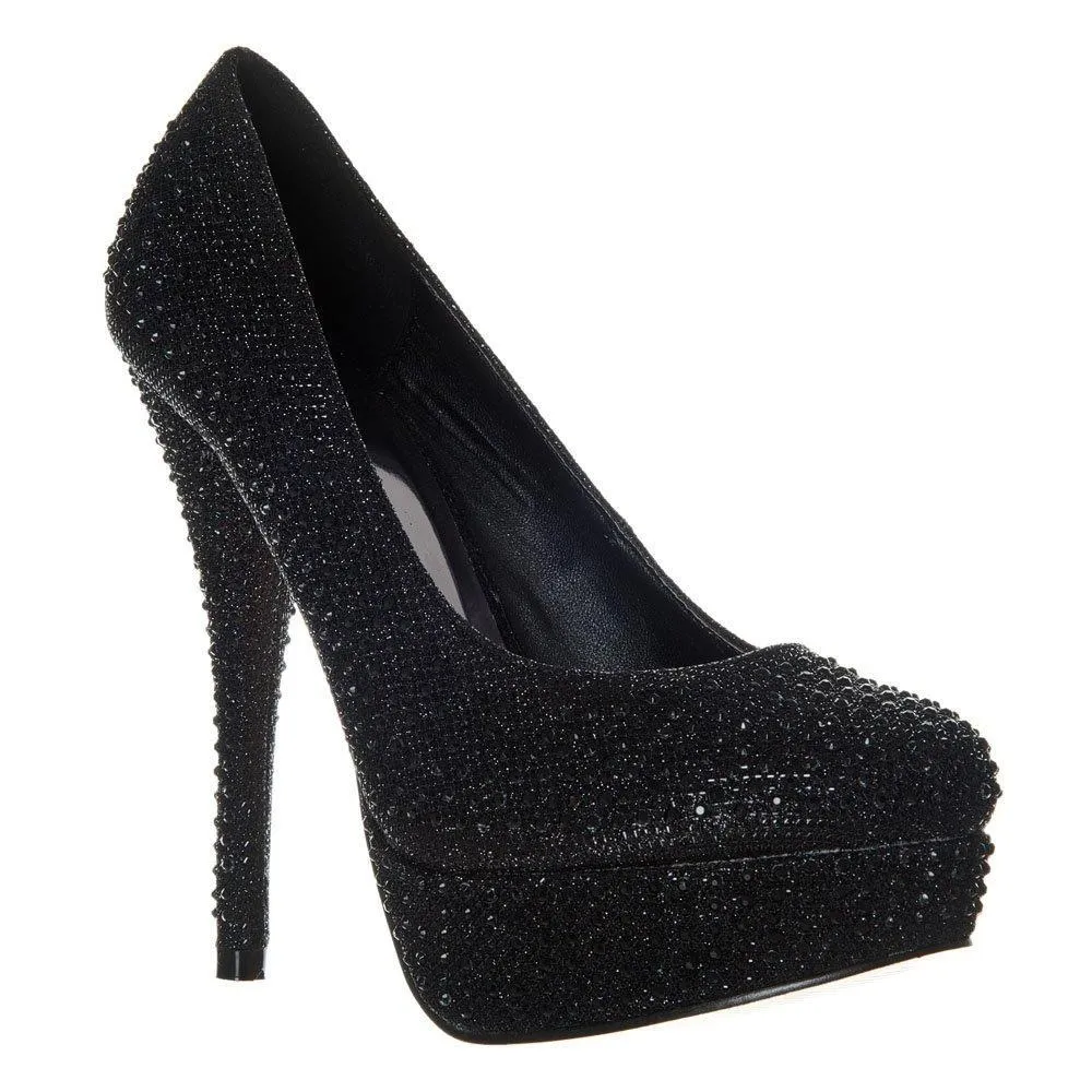 Jenika Round Toe High Heel Concealed Platform Court Shoe