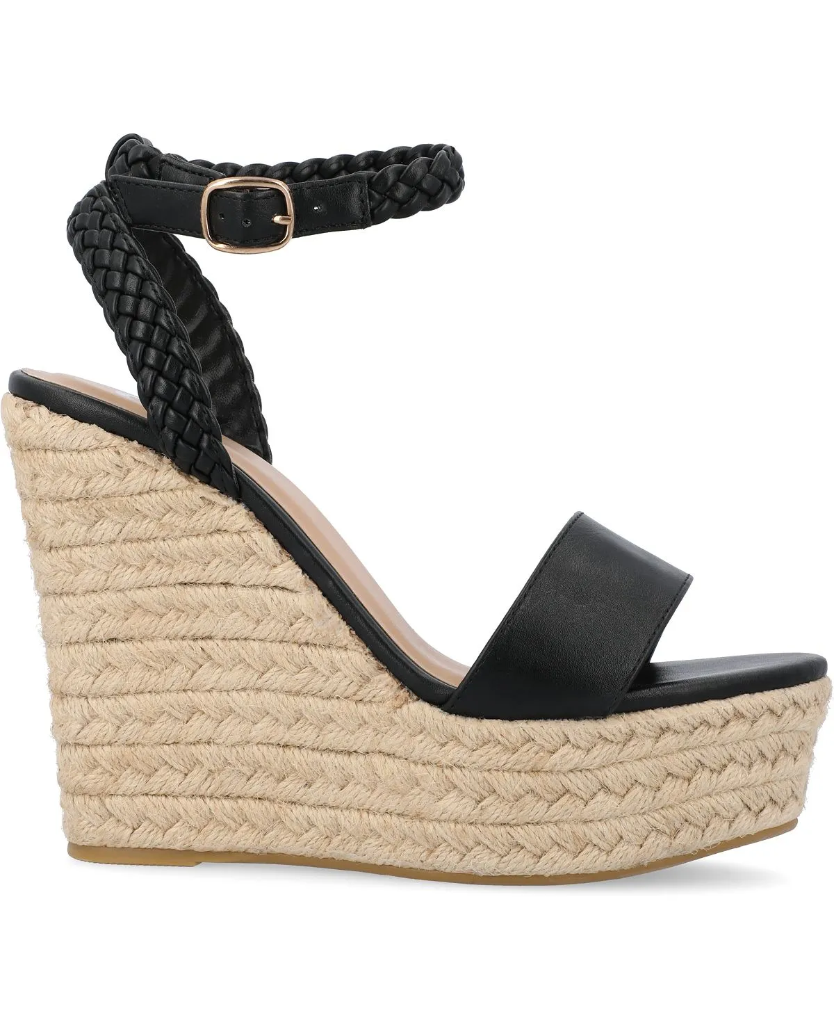 Journee Collection Women's Andiah Platform Wedge Sandals, Black