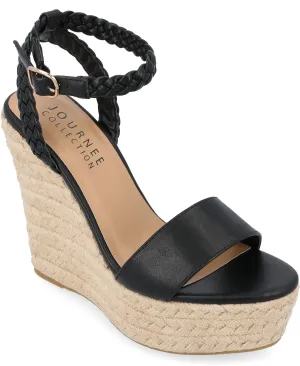 Journee Collection Women's Andiah Platform Wedge Sandals, Black