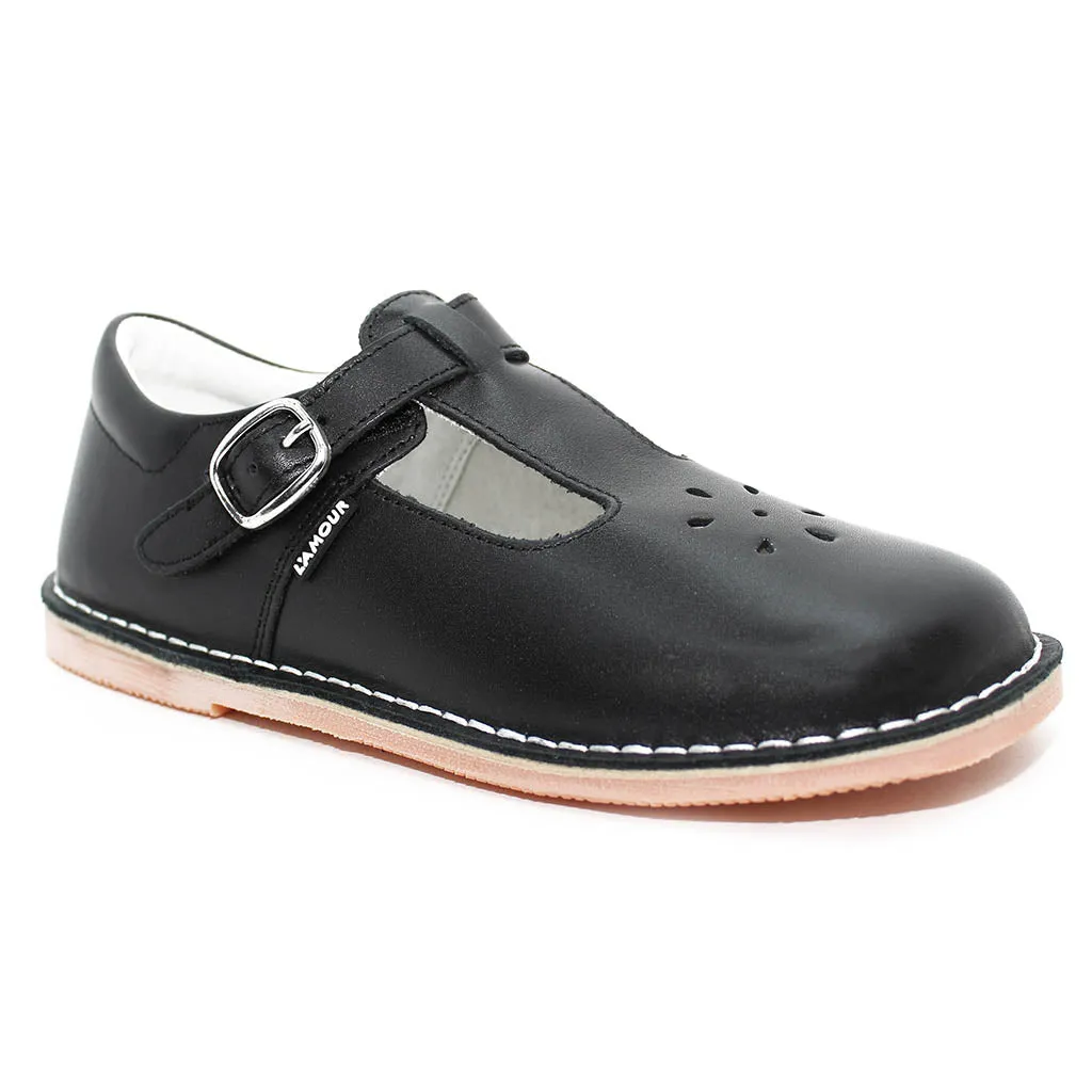 L'Amour School Uniform Shoe Black Toddlers Kids Girls - Kids Shoes