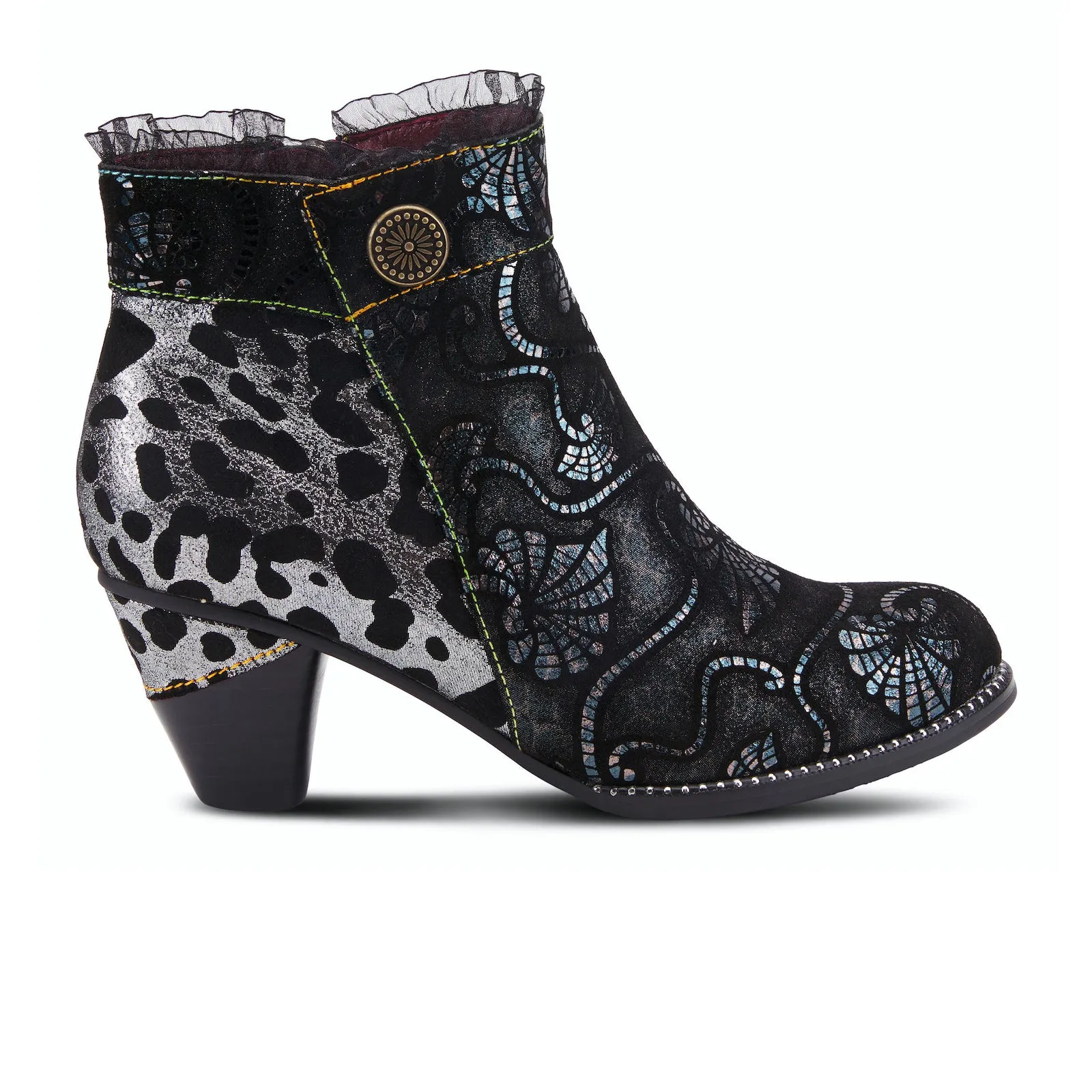 L'Artiste Dessa Heeled Ankle Boot (Women) - Black Multi