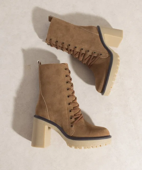 Latte Jenna Platform Military Boots