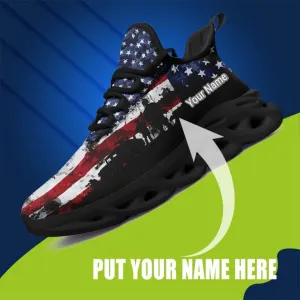 MaxSoul-B03014 Custom Max Soul American Flag, USA Flag Sneakers Max Soul, Shoes, Printed Shoes