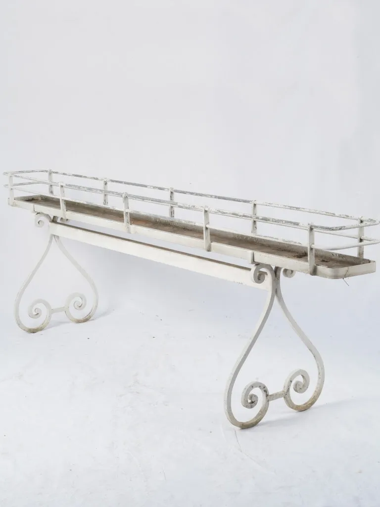 Mid-Century French Iron Planter with Scrollwork Legs 27¼"