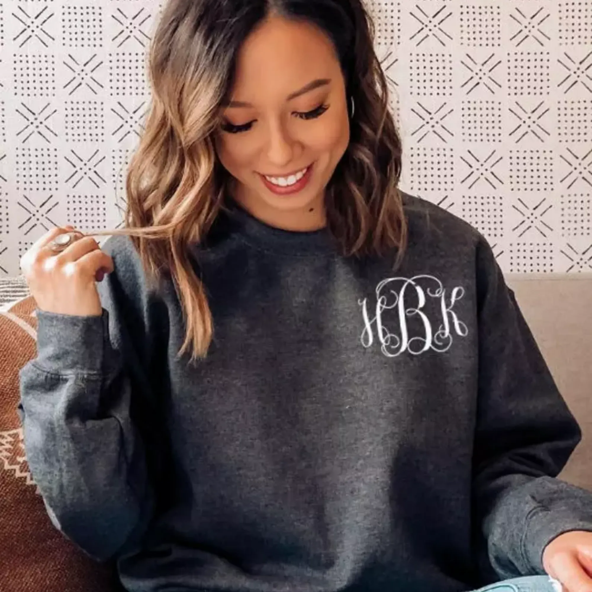 Personalized Embroidered Monogram Sweatshirt