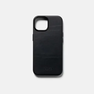 Ridge Phone Case - iPhone 15 - Midnight Black Leather