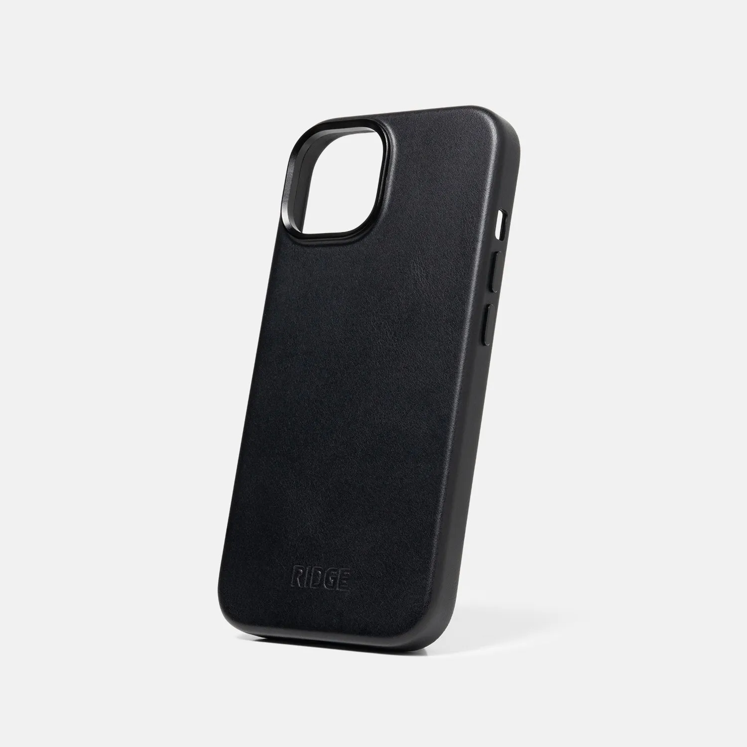 Ridge Phone Case - iPhone 15 - Midnight Black Leather