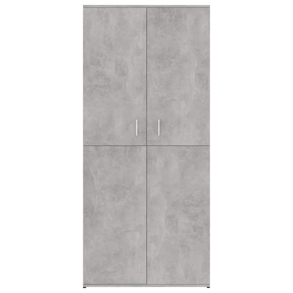 Shoe Cabinet Concrete Grey 80x39x178 cm Chipboard