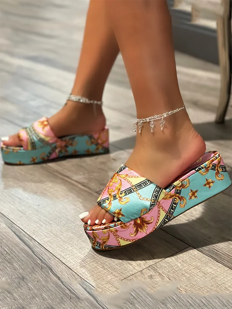 Toleet Printed Platform Sandal